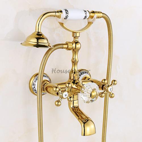 Victorian gold bath - gold, shower