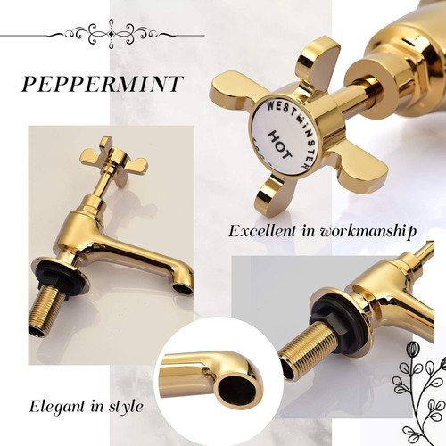 Peppermint polished gold basin - peppermint,