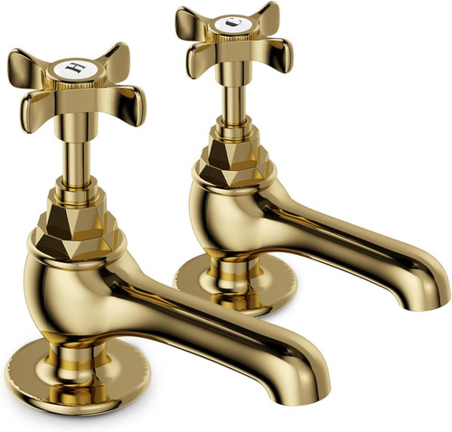 Traditional gold brass basin - traditional,