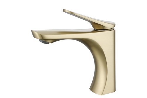 Brushed gold brass basin mixer - gold,