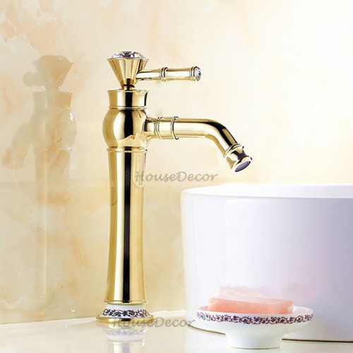 Gold tall basin - basin, tap