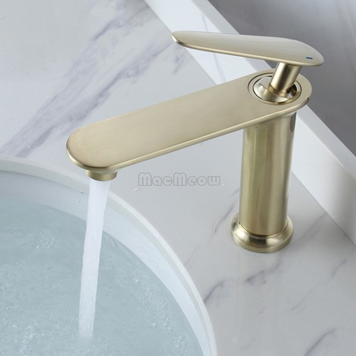 Modern white gold basin mixer - gold,