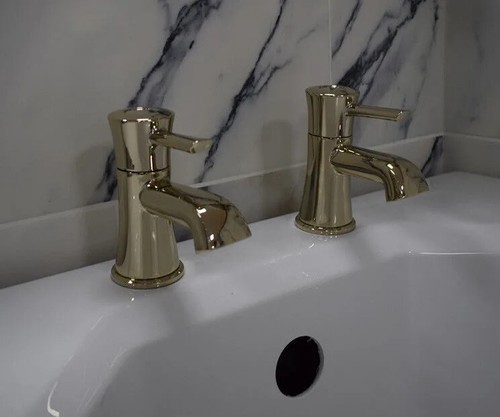 Gold bathroom taps bath filler - bath,
