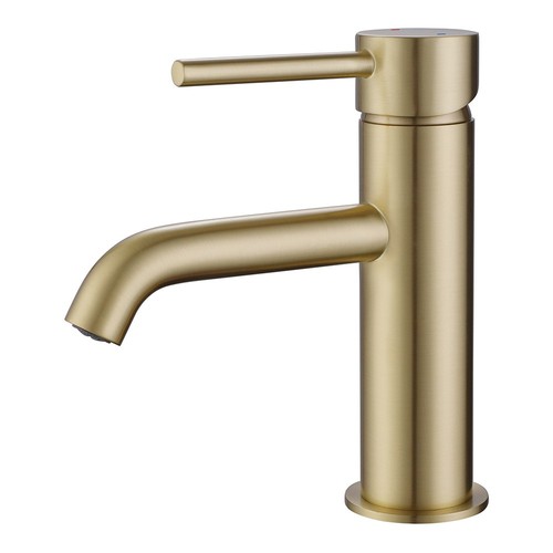 Brushed brass modern - brass, round