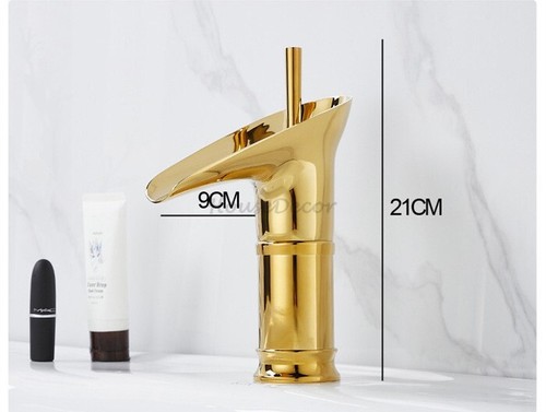 Gold polished waterfall sink - gold,