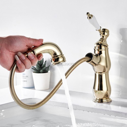 Retro brass bathroom pull out - pull,