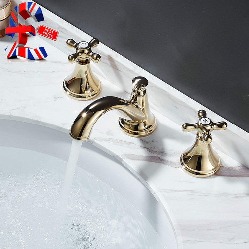 Hole bathroom sink - 3-hole, mixer