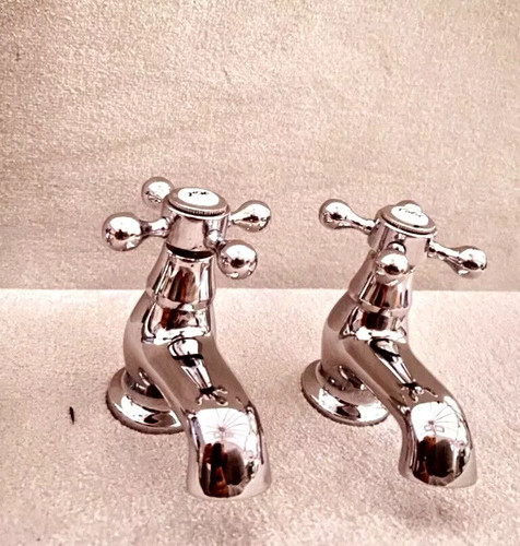 Gold wash bath pillar taps - bath,