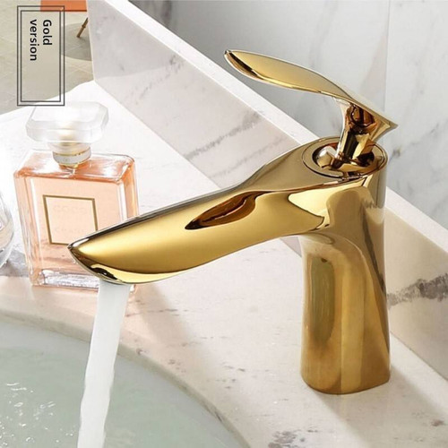 Gold basin mixer tap bathroom - basin,